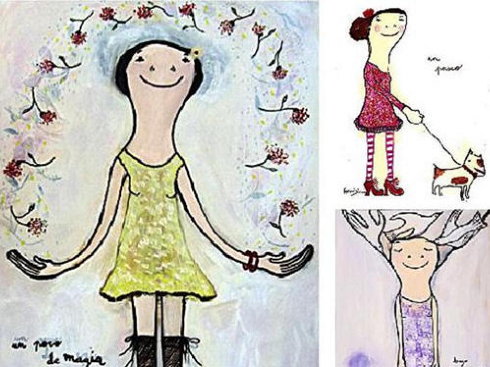 Las obras de Eva Armisén destacan por sus líneas infantiles