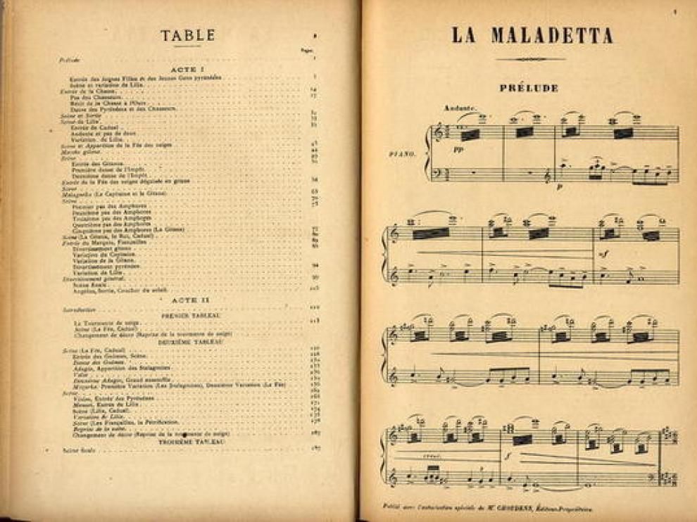 Doble página de la partitura