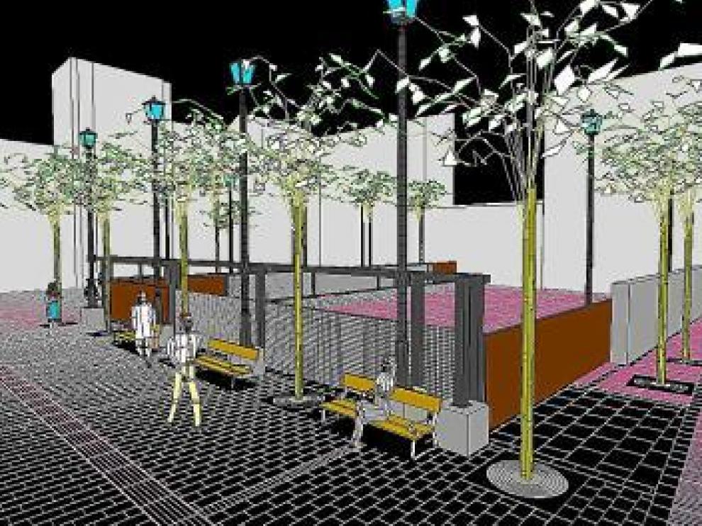 La fuente central, en primer término, y la estatua del obispo Polanco, al fondo, cambiarán de ubicación