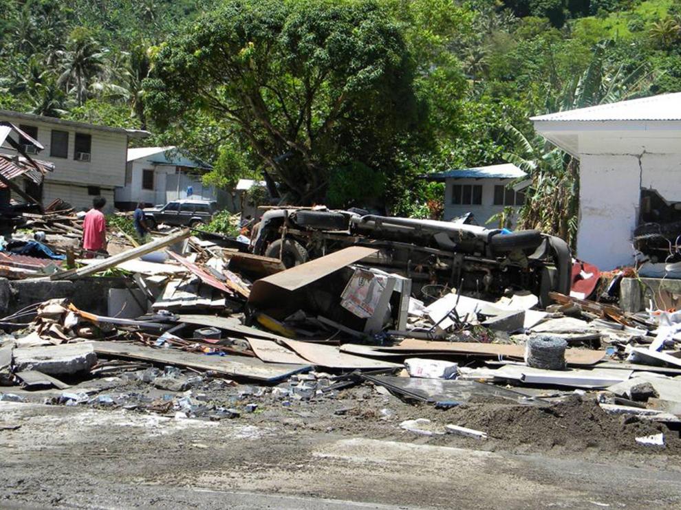 Destrozos causados por el agua