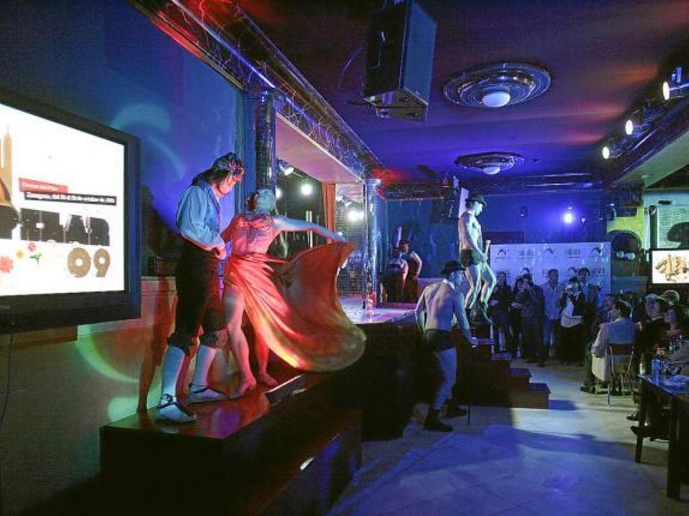 La 'troupe' del Plata, durante la presentación del programa de las fiestas.