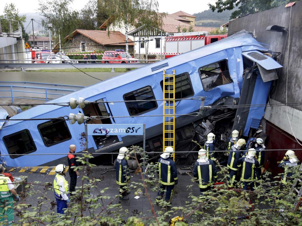 Estado en el que quedo el tren siniestrado