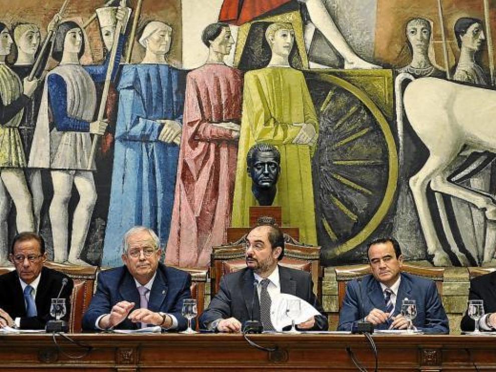 Imagen de un pleno de la Diputación Provincial de Zaragoza de marzo de este año.
