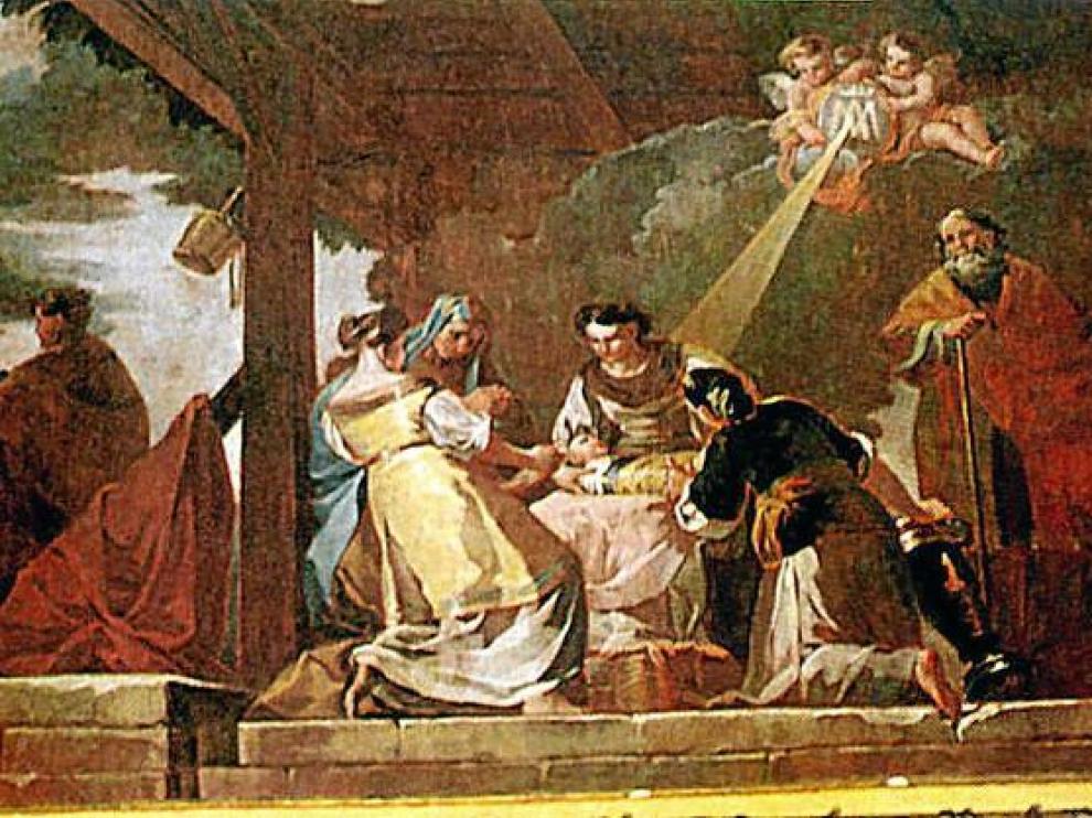 El Nacimiento de la Virgen es una de las obras que Goya pintó en la cartuja de Aula Dei