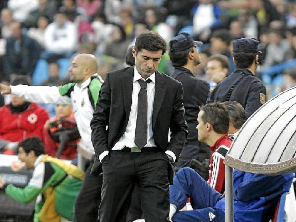 Marcelino, nada más lograr el Racing el 2-2.