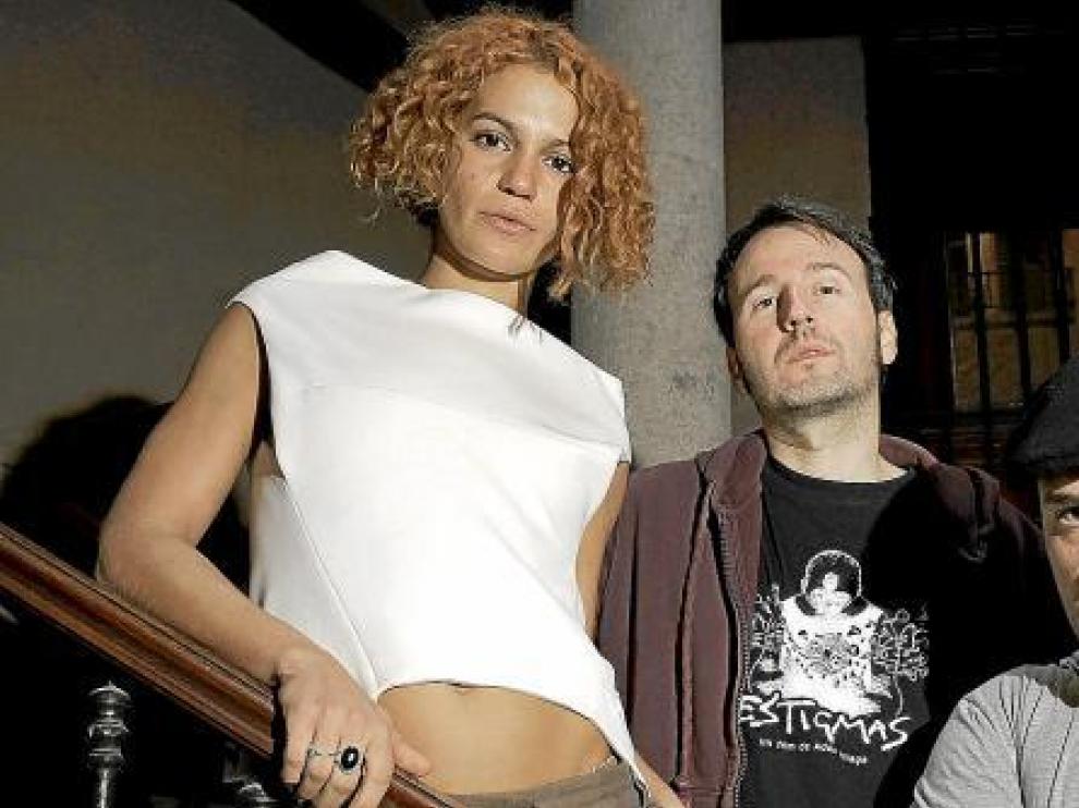 Adán Aliaga (en el centro), junto a los actores de 'Estigmas', Manuel Martínez y Marieta Orozco.