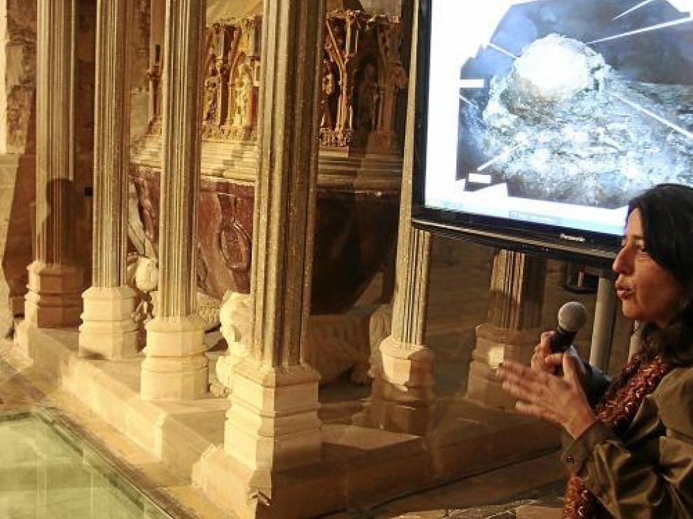 Marina Miquel, del Museo de Historia de Cataluña, en la presentación del proyecto