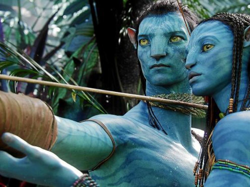 La pareja protagonista de 'Avatar': Jake Sully (Sam Worthington) y Neytiri (Zoé Saldaña).