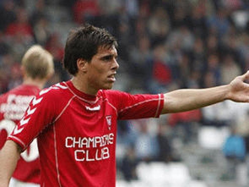 Edu Silva, durante un partido con el Velje.