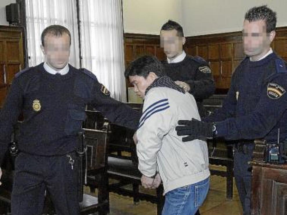 El acusado, en la Audiencia Provincial de Zaragoza.
