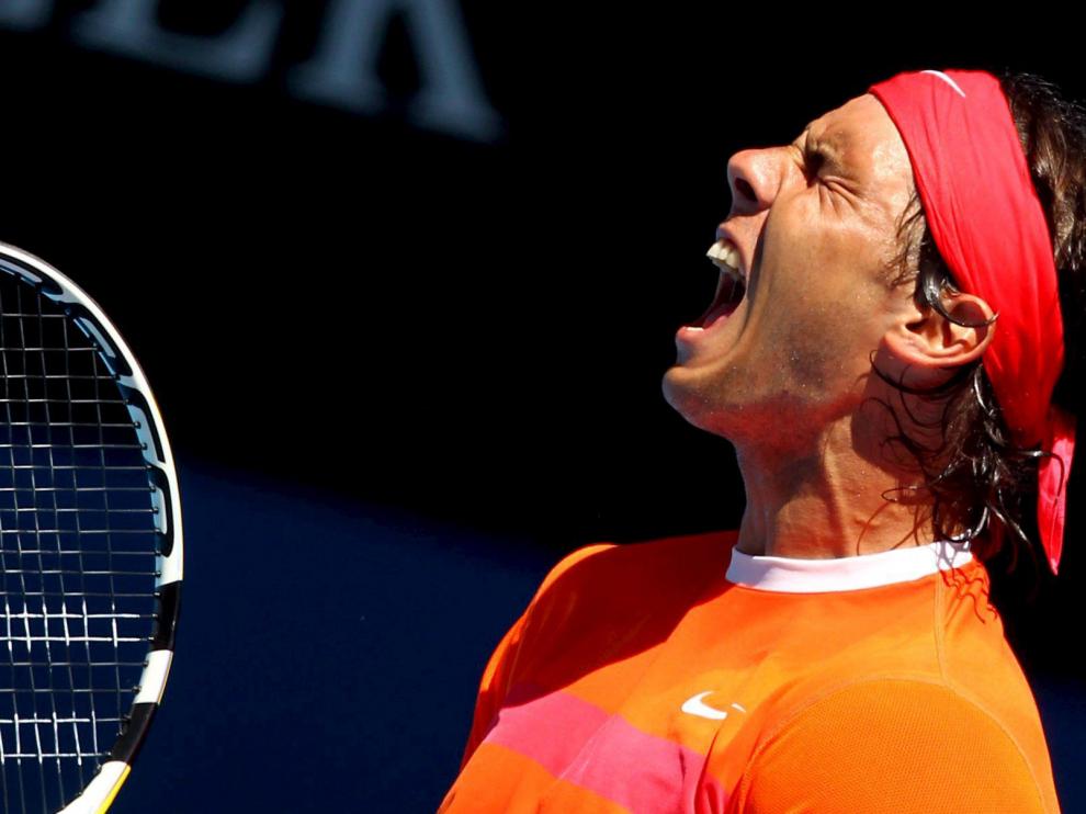 Rafa Nadal celebrando la victoria