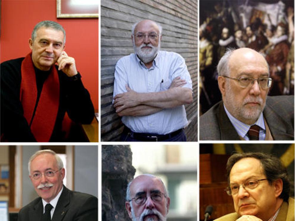 Agustín Sánchez Vidal, Gonzalo Borrás, Eloy Fernández Clemente, Guillermo Fatás, José Antonio Armillas, Juan Carlos Mainer