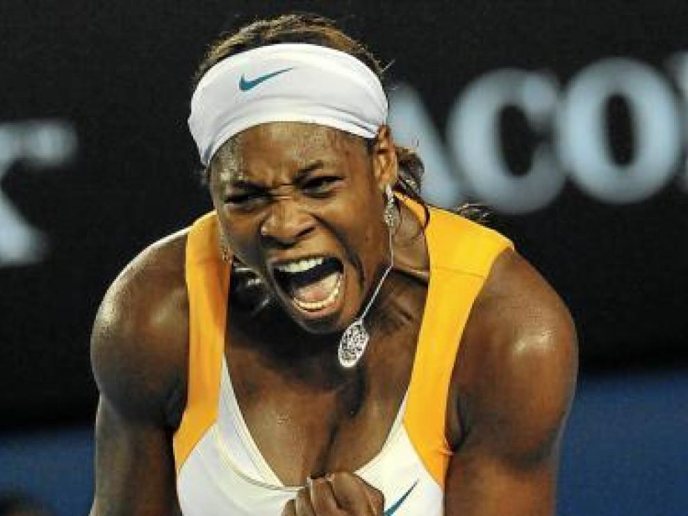 Serena Williams lanza un grito de alegría tras una victoria