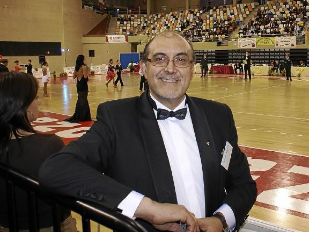 Santiago Sáinz, en el Campeonato de España de 10 Bailes del año 2008, celebrado en el Pabellón Siglo XXI de Zaragoza.