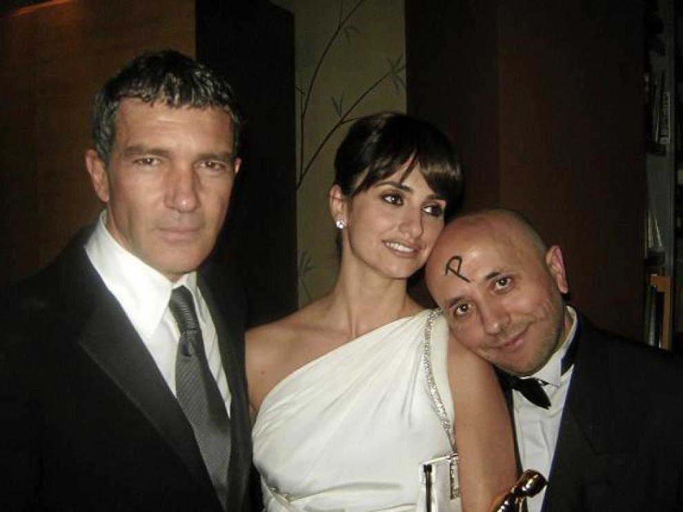 Antonio Banderas, Penélope Cruz y Luis Alegre, en la fiesta que dio Madonna tras los Óscar de 2009