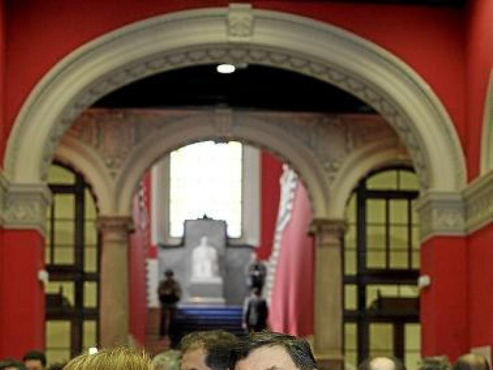 La consejera y el rector, en la celebración del día de San Braulio.