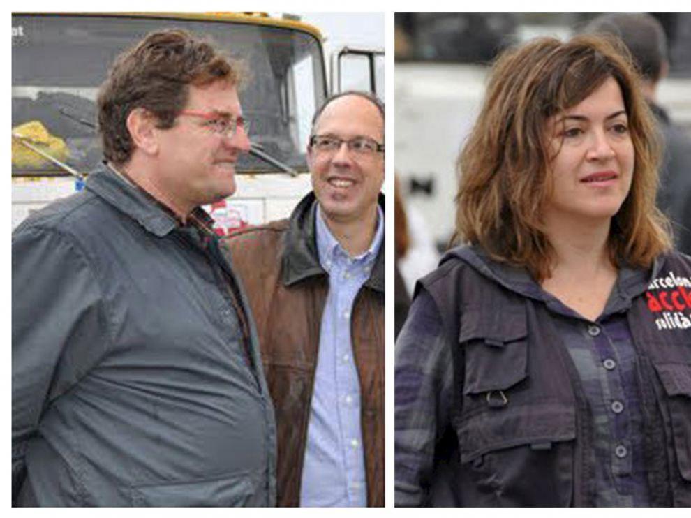 Los cooperantes secuestrados: de izquierda a derecha, Roque Pascual, Alicia Gámez y Albert Vilalta.