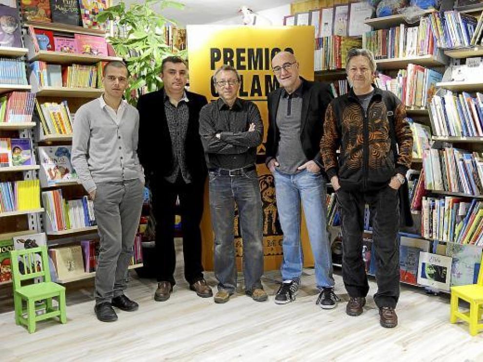 De izquierda a derecha, Abdelá Taia, Manuel Vilas, Francisco Goyanes, Antonio Altarriba y Kim