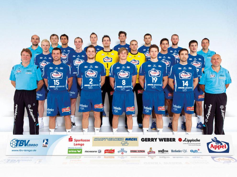 Plantilla del Lemgo alemán, rival del CAI Aragón en los cuartos de final de la Copa EHF.