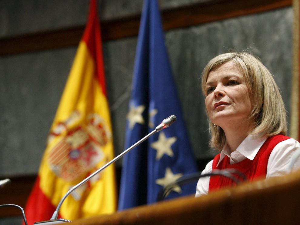 La portavoz del Consejo General del Poder Judicial, Gabriela Bravo, en su comparecencia de ayer