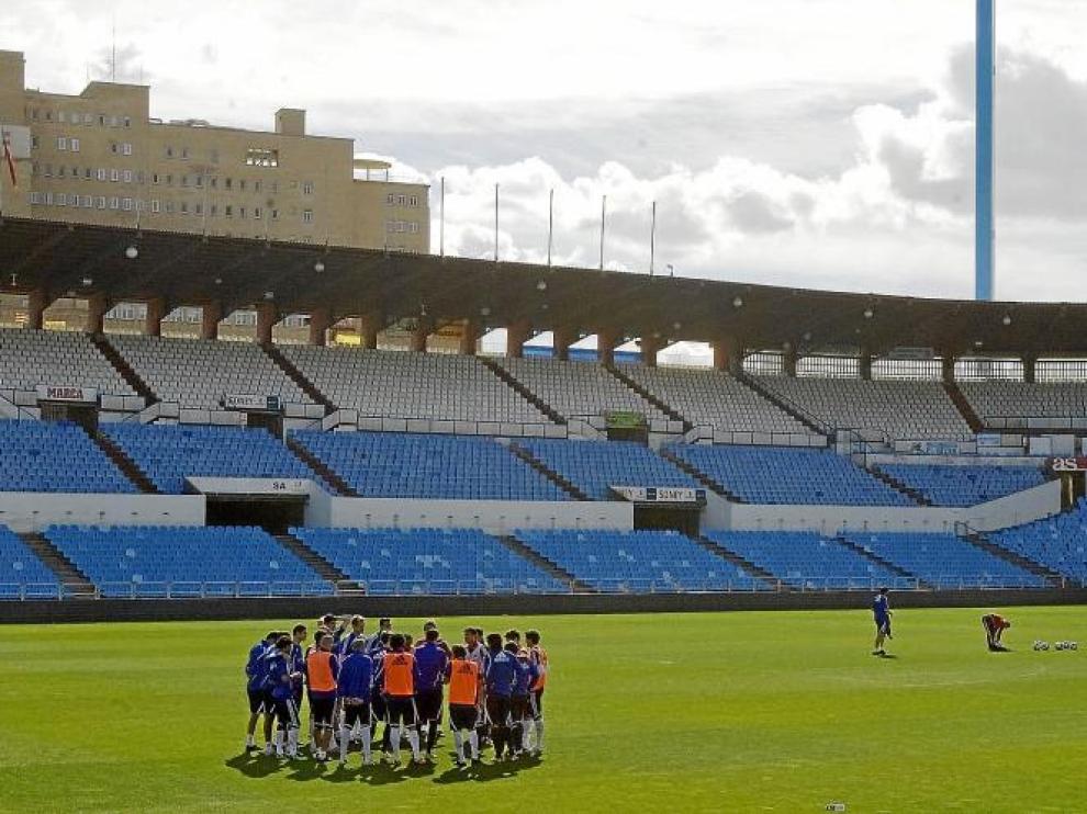 Entrenamiento del equipo antes de partir hacia Getafe