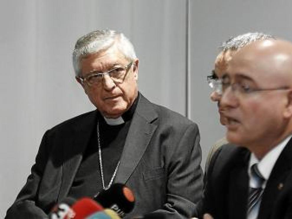 El obispo de Lérida y el consejero de Cultura de la Generalitat