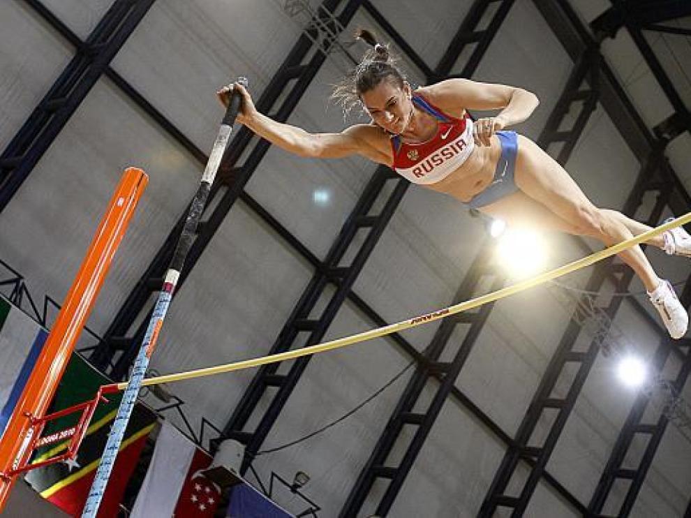 La atleta rusa Yelena Isinbayeva, durante su reciente participación en el Mundial de Doha.