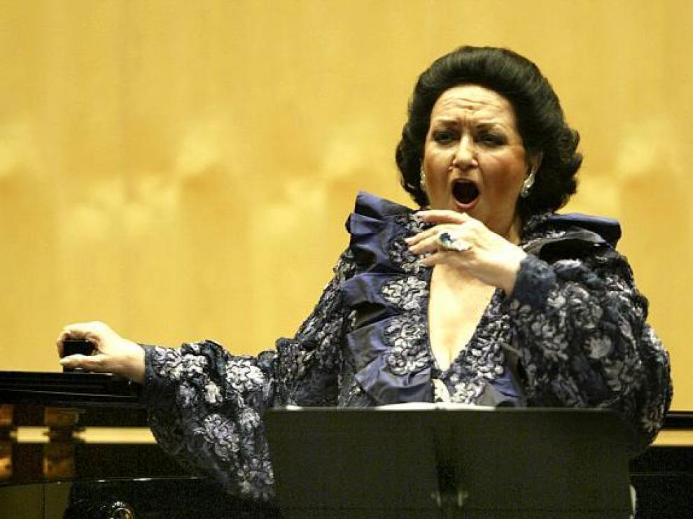 La soprano Montserrat Caballé, durante uno de sus recitales.
