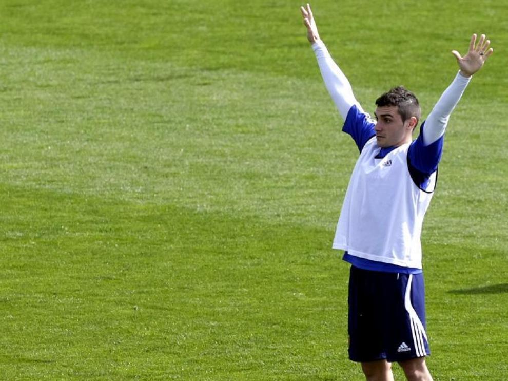 Adrián Colunga, en un entrenamiento en la Ciudad Deportiva.