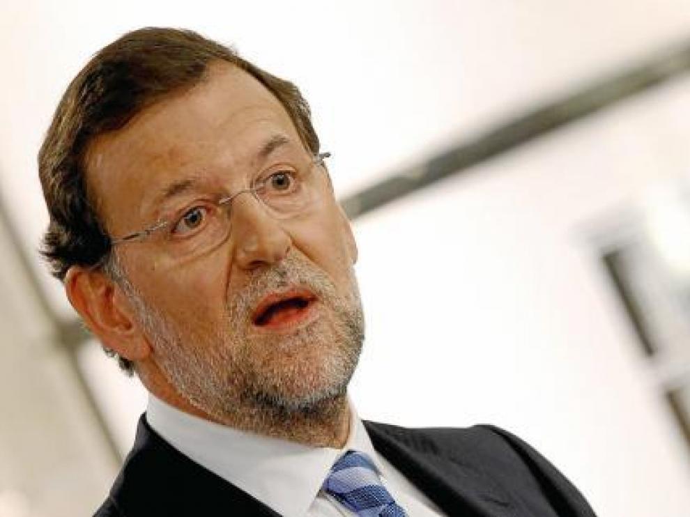 El presidente del PP, Mariano Rajoy, ayer en la rueda de prensa que ofreció en la Moncloa.