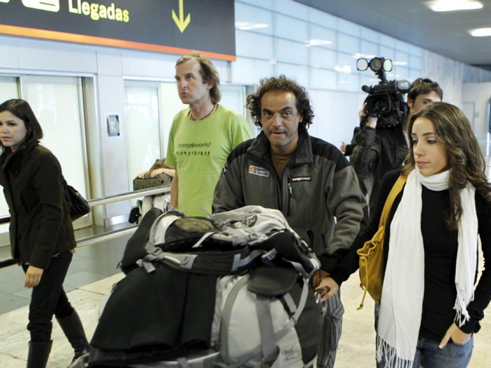 Pauner, a su llegada a Barajas.
