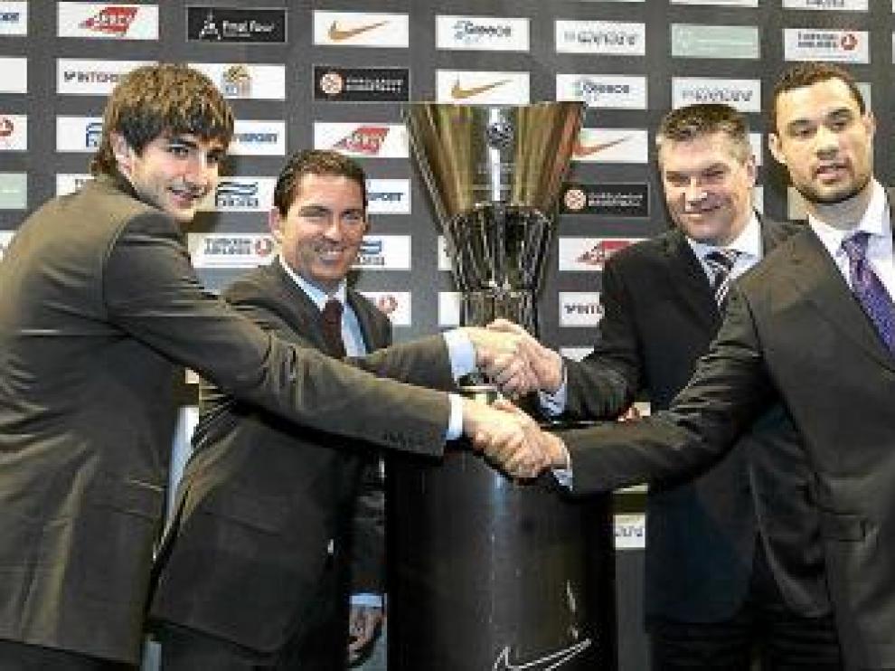 Ricky Rubio y Xavi Pascual, en la presentación de la Final Four.