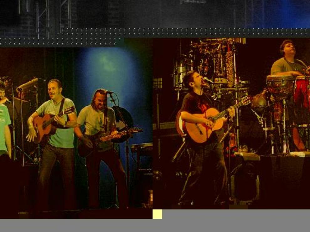 Estopa, que estará esta noche en la capital oscense, durante uno de sus conciertos.
