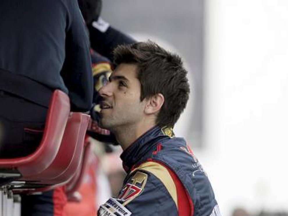 Alguersuari, durante los entrenamientos en Montmeló.