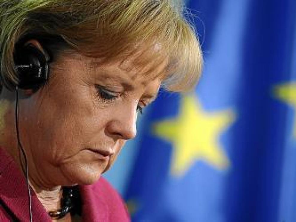 La canciller Angel Merkel, ayer en Berlín.