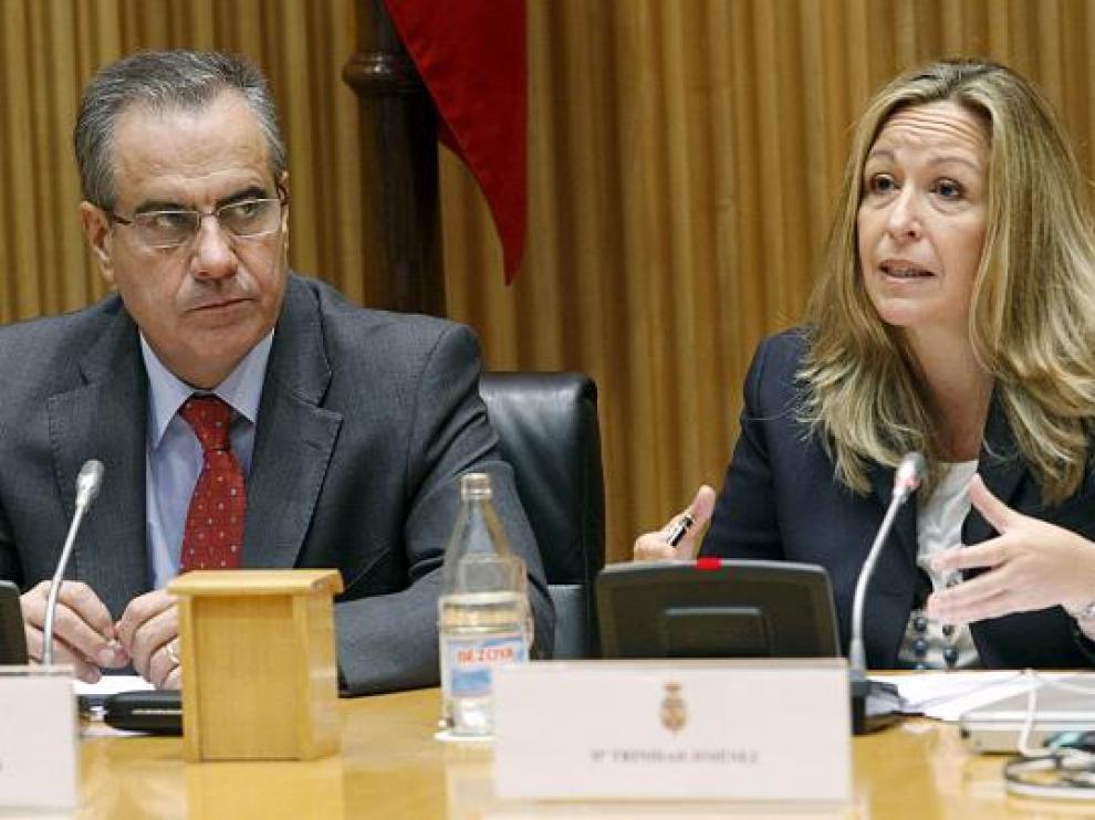 Los ministros Corbacho y Jiménez intervinieron ayer en una jornada sobre empleo y discapacidad.