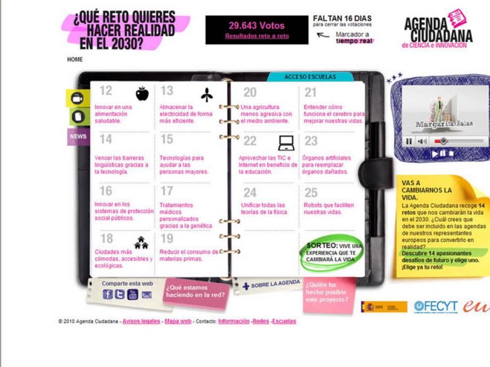 Esta clásica agenda es la puerta de entrada a este ejercicio de debate ciudadano en la página web de la Agenda Ciudadana