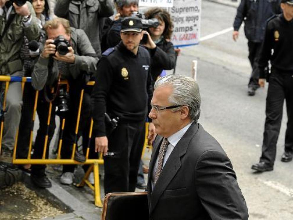 Baltasar Garzón, el pasado miércoles a su llegada a la Audiencia Nacional.