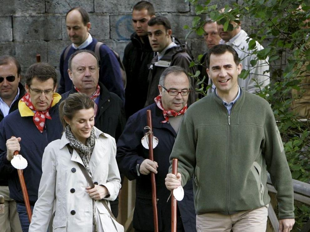 Los Príncipes hacen una etapa del Camino de Santiago