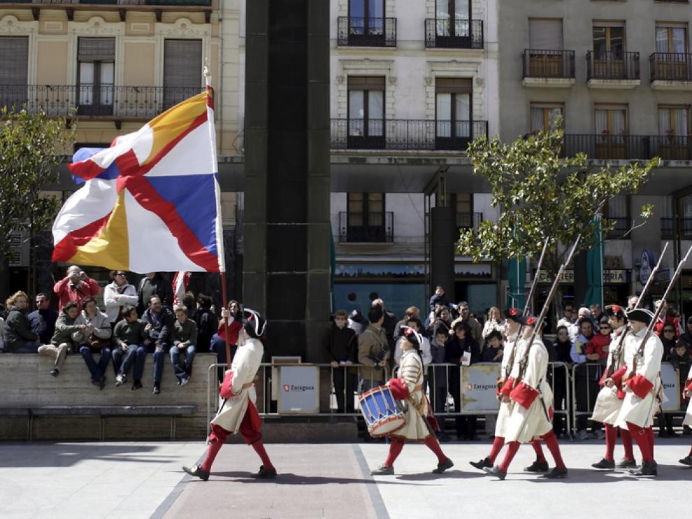 Inauguración oficial de la recreación en la plaza del Pilar
