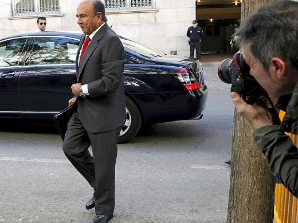 Botín, ayer, a su llegada al Tribunal Supremo para prestar declaración.