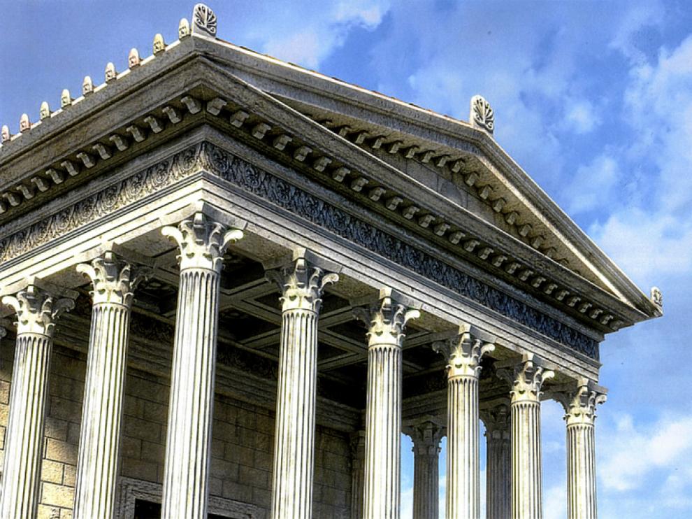 Recreación virtual del Foro de Caesaraugusta.