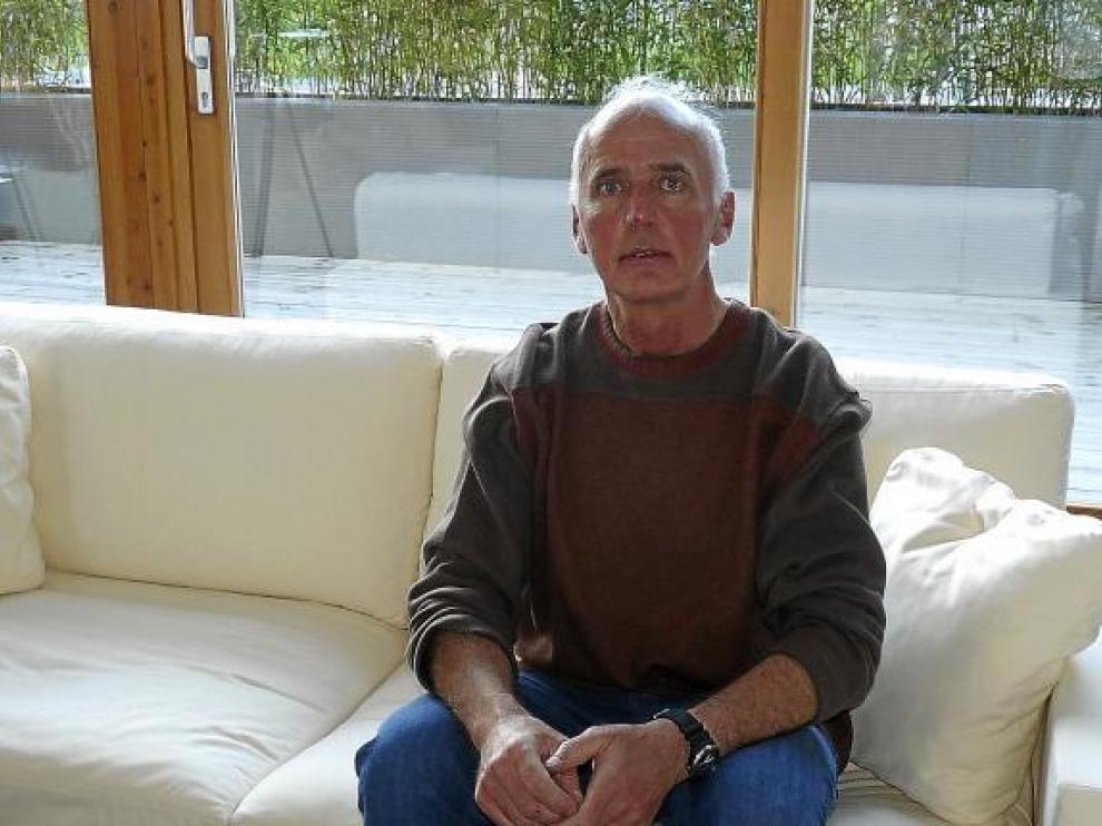 Warren Boydell, ayer en el hotel de Biescas en el que se encuentra alojado.