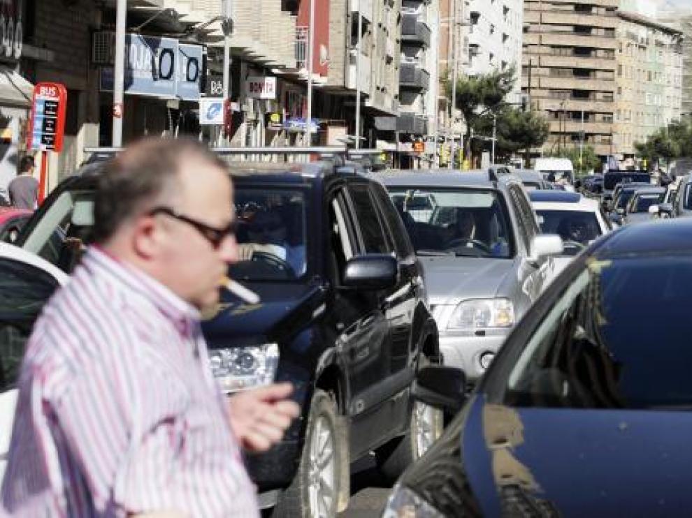 La avenida de Goya, entre Sagasta y Gran Vía, sufrió retenciones durante toda la jornada.