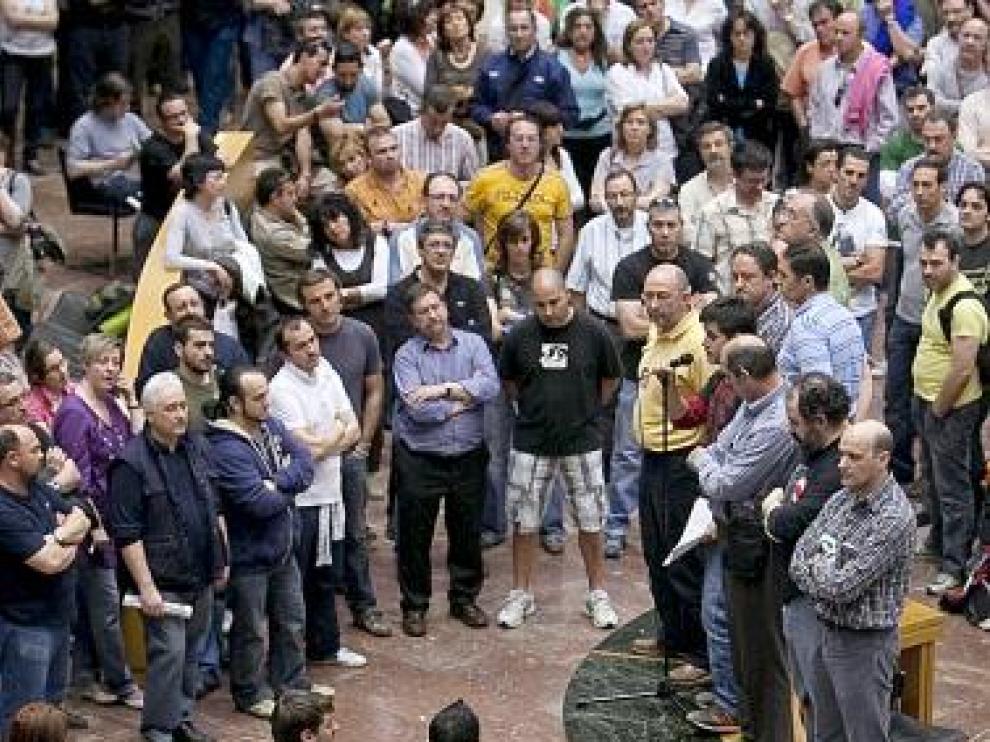 La asamblea de ayer en el Ayuntamiento.