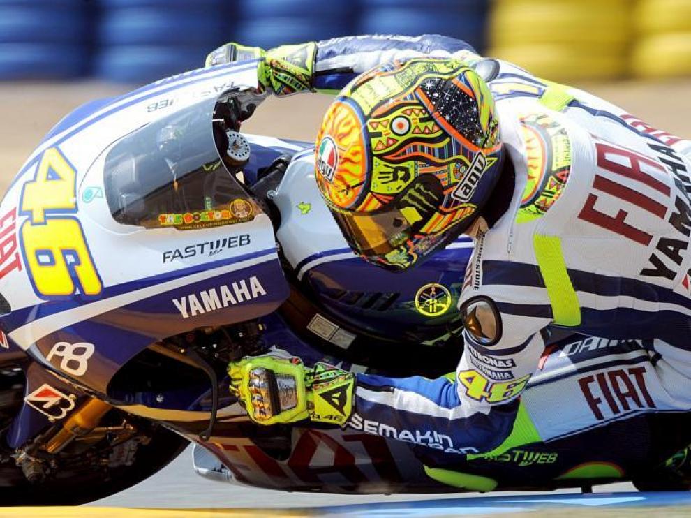 Valentino Rossi, durante los entrenamientos oficiales de ayer en Le Mans.