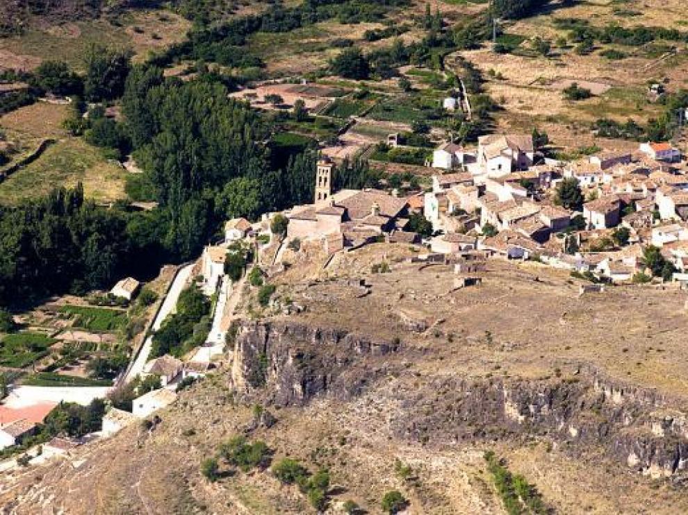 Imagen aérea de Calcena, en la comarca del Aranda.