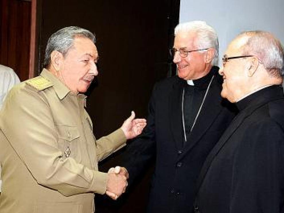 Raúl Castro, el miércoles con el arzobispo de La Habana.