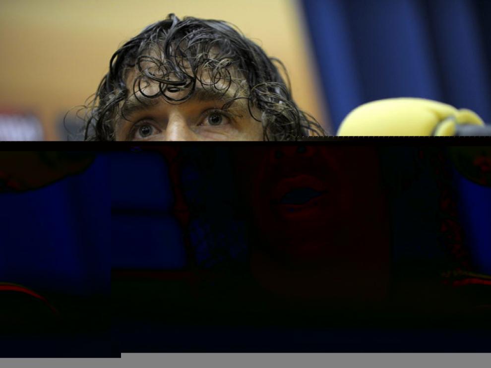 Puyol en su comparecencia en la concentración de Las Rozas