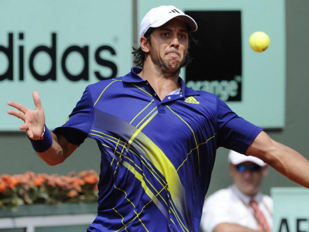 Verdasco durante su primer encuentro en el Roland Garros